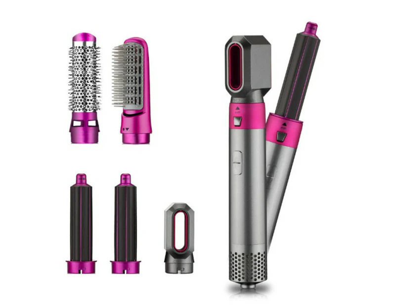 Hot Air Brush for 5 in 1 Hot Air Styler Hair Dryer Comb Multifunctional Styling Tool Fast Heating Crimper Wand Manual Curler