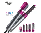 Hot Air Brush for 5 in 1 Hot Air Styler Hair Dryer Comb Multifunctional Styling Tool Fast Heating Crimper Wand Manual Curler