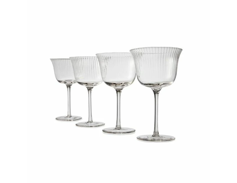 4 Clear Linear Cocktail Glasses - Anko