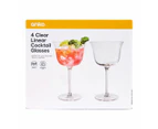 4 Clear Linear Cocktail Glasses - Anko