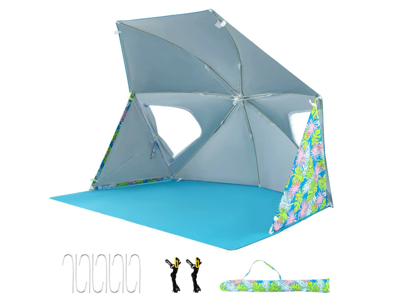 Costway Beach Umbrella Tent, UPF50+ Sun Protection, Outdoor Pop up Sunshade Tent, Yard