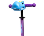 I-GLIDE 3 Wheel Kids Scooter with Dinosaur Head - Purple/Blue