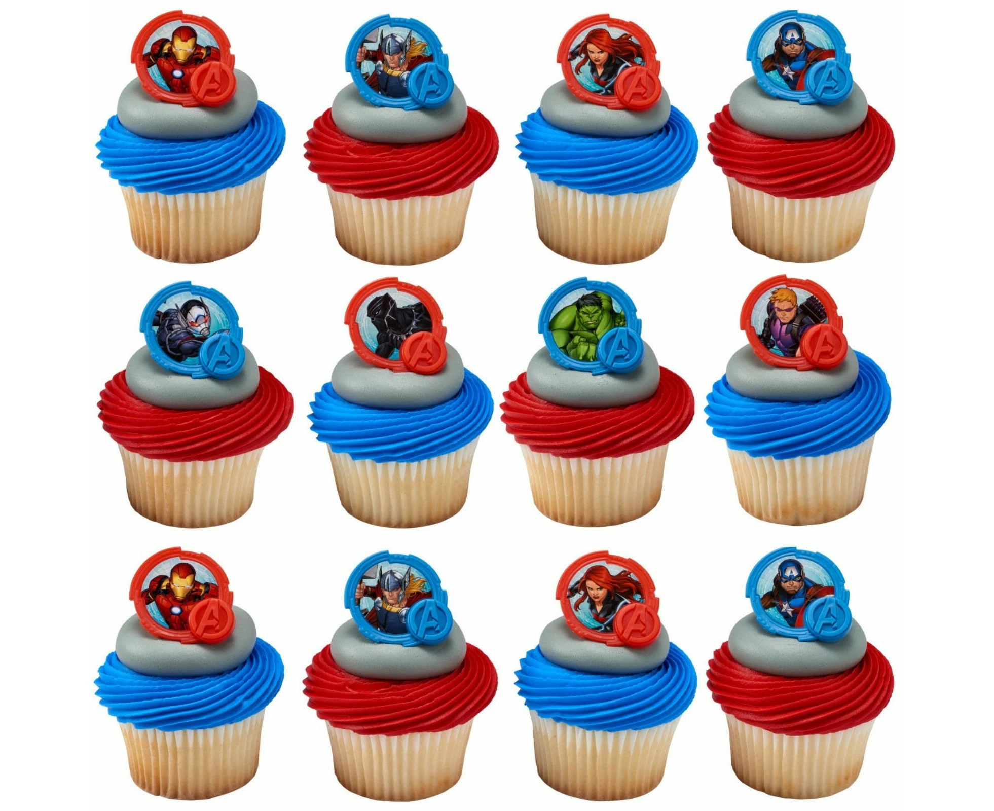 Avengers Mightiest Heroes Cupcake Rings (Pack of 12)