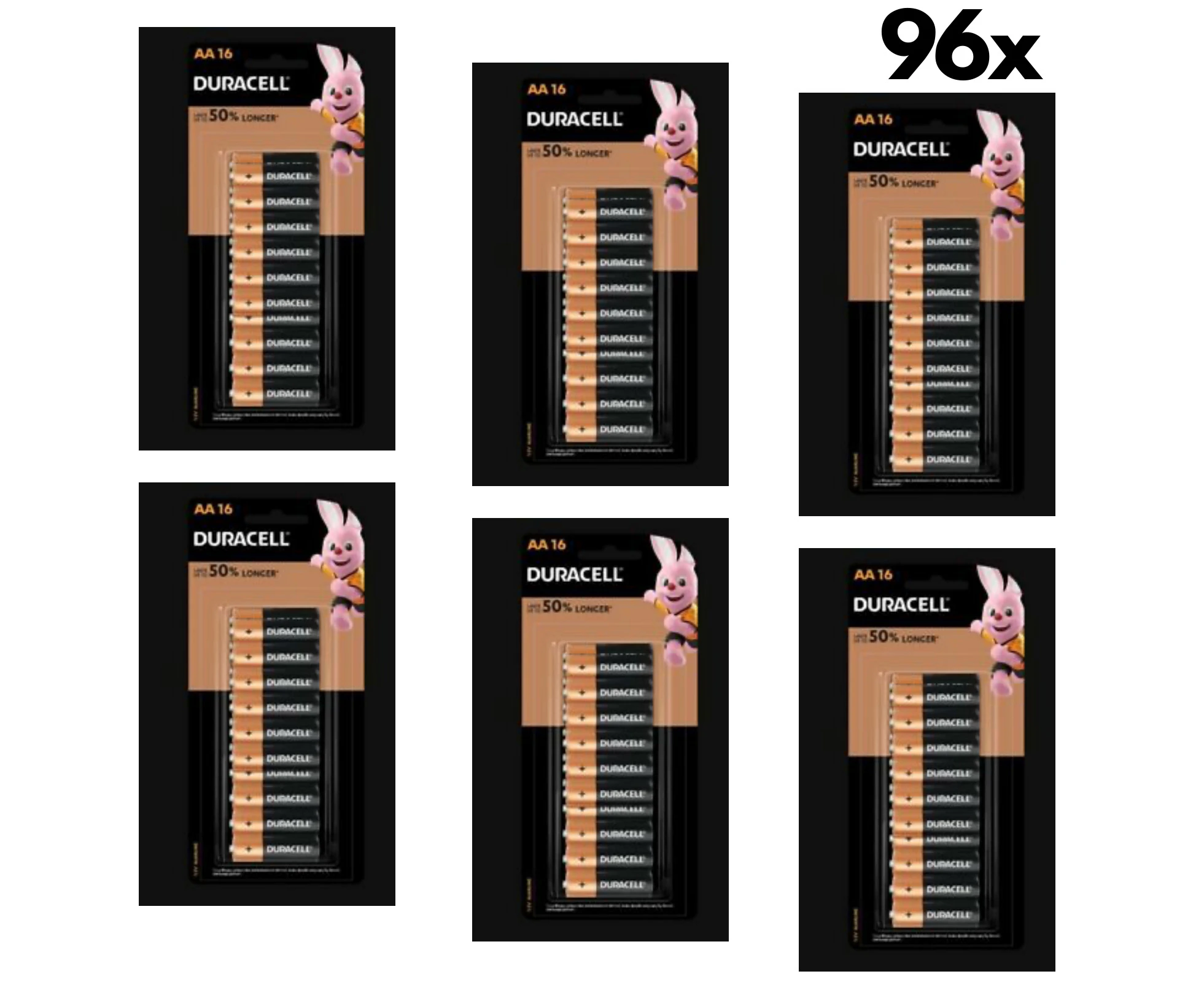 96x Duracell AA Batteries Alkaline 1.5V Battery