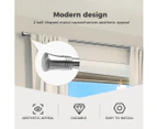 Marlow Satin Nickel Curtain Rod Steel Quiet Rail Pole Pommel Set Adjustable