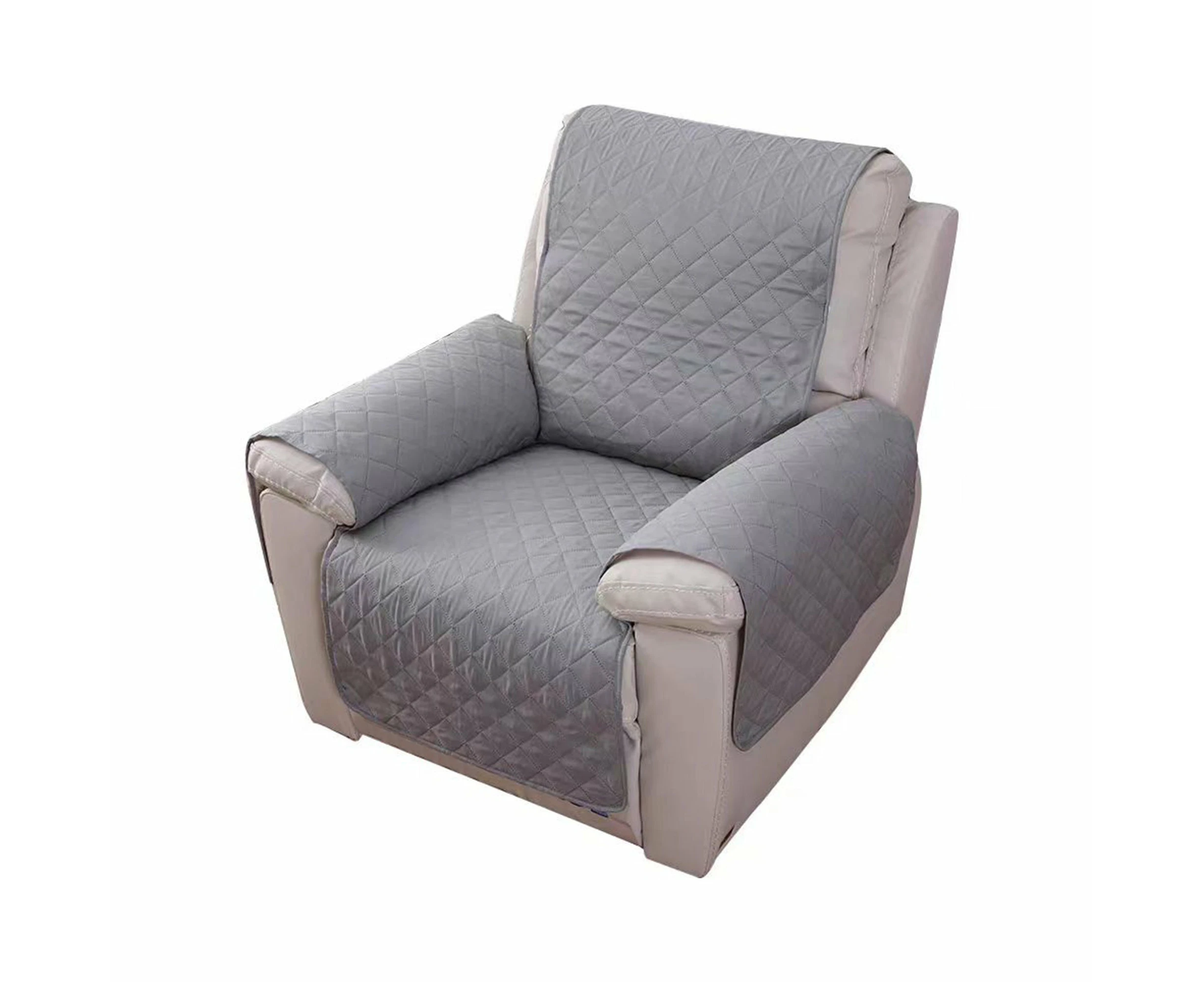 Salesbay 1 Seater Pet Sofa Cover Couch Lounge Slipcovers Quilted Protector Grey