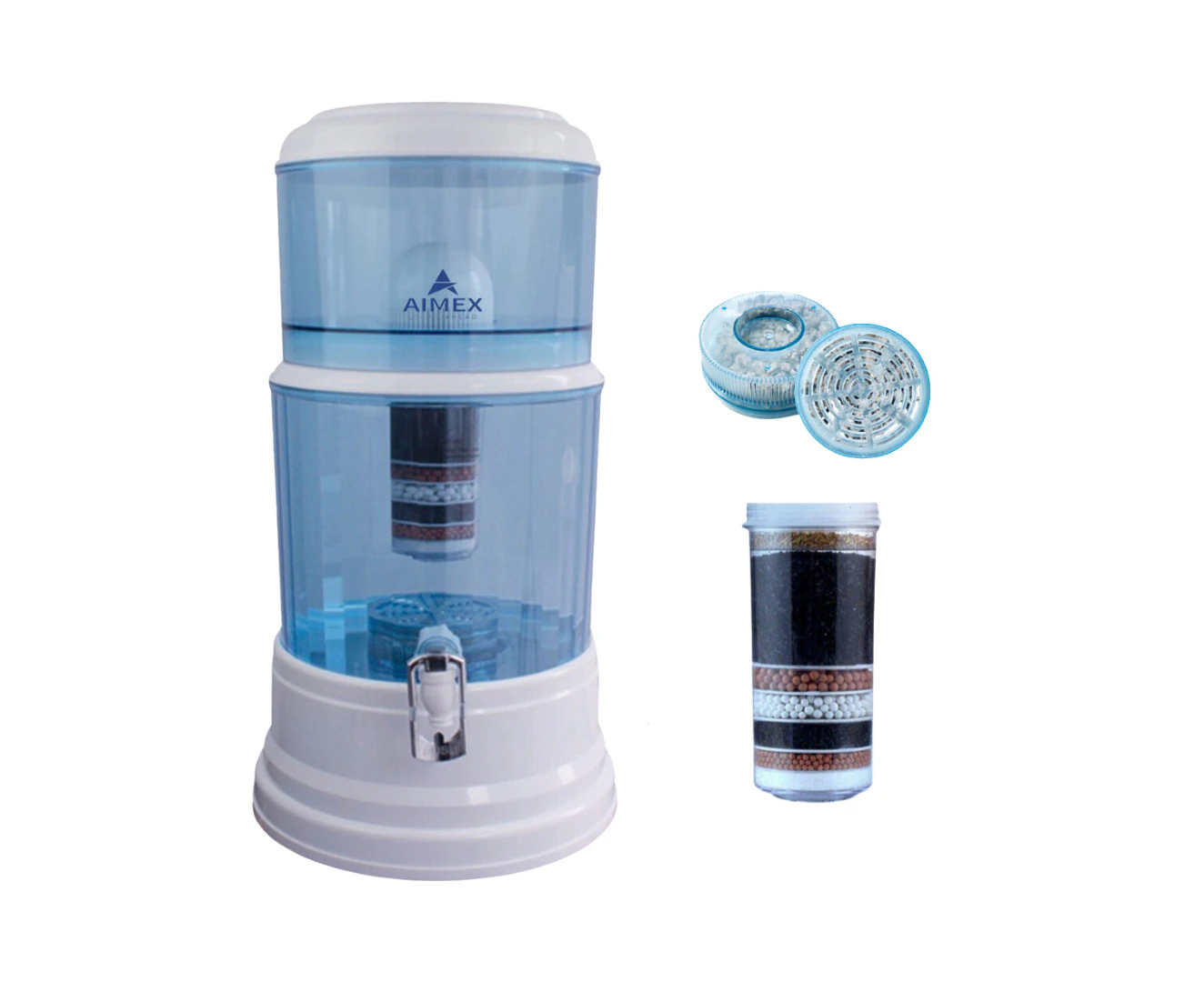 Aimex 20L Water Dispenser Benchtop Purifier Jug with 1 x 8 Stage Water Filter