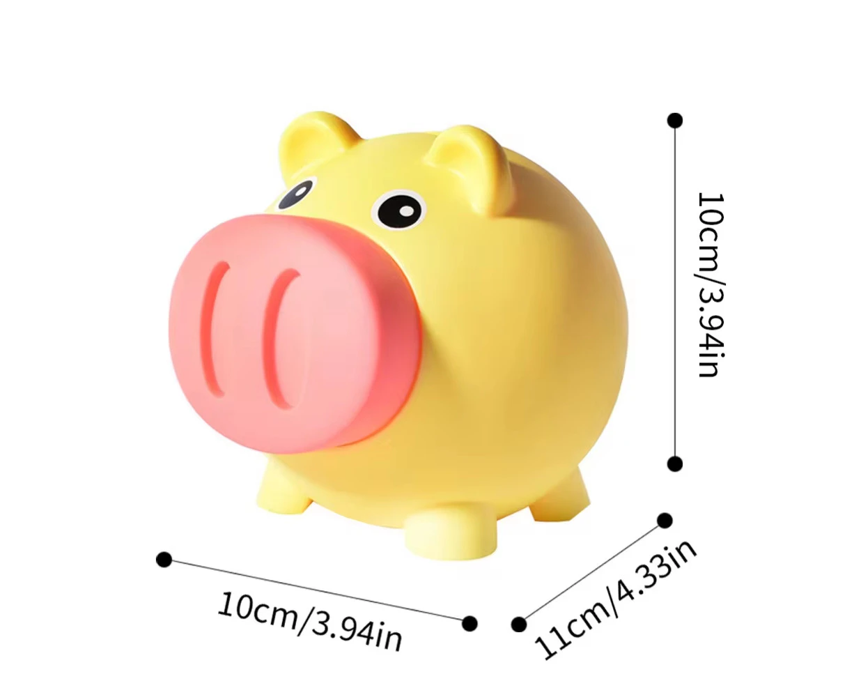 Piggy Bank Silicone Pig Money Bank Unbreakable Piggy Bank Pig Money Box Coin Bank Saving Coin Box for Boys Girls Kids yellow