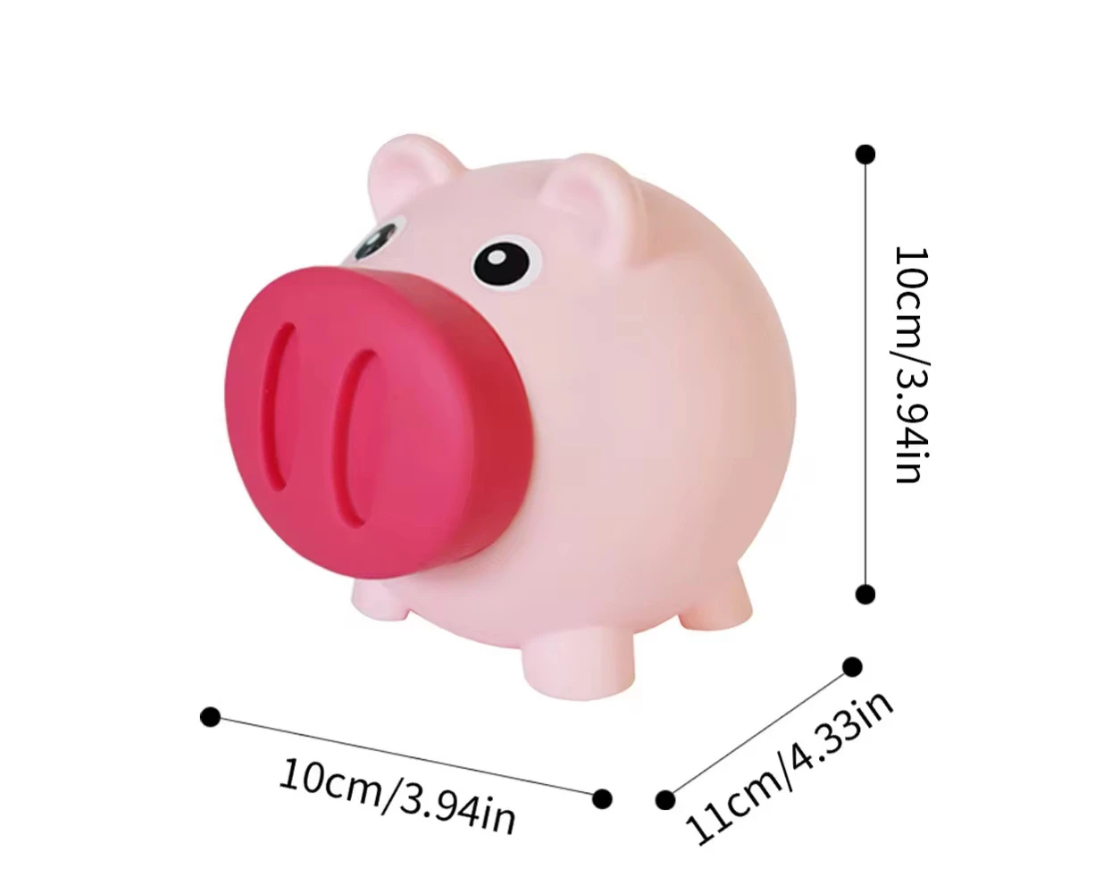 Piggy Bank Silicone Pig Money Bank Unbreakable Piggy Bank Pig Money Box Coin Bank Saving Coin Box for Boys Girls Kids pink