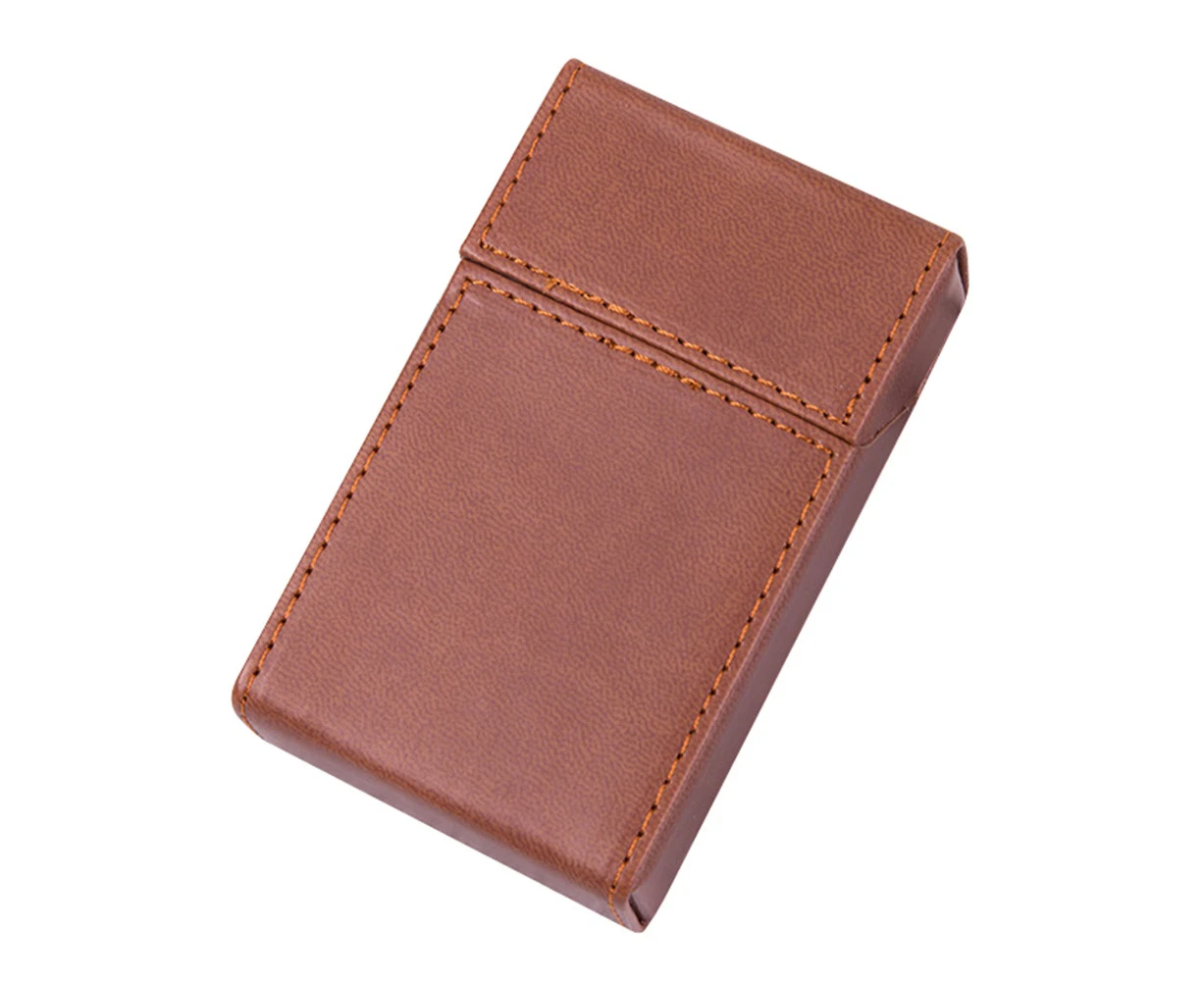 1Pc PU Leather Cigarette Case for Tobacco Storage Box Holder for Holding up to 20 Cigar Protective Cover Brown