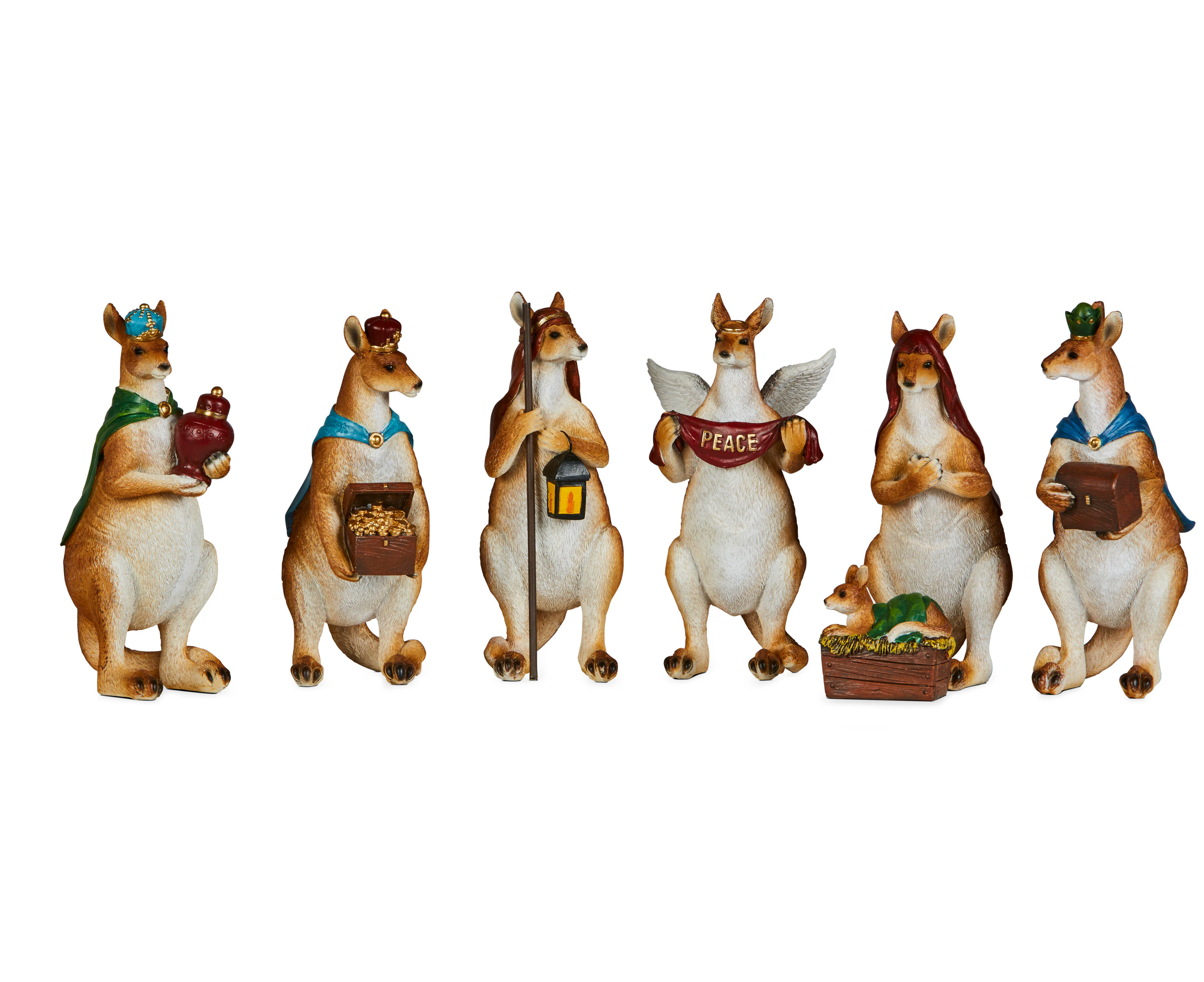 7 Piece Kangaroo Christmas Nativity Scene