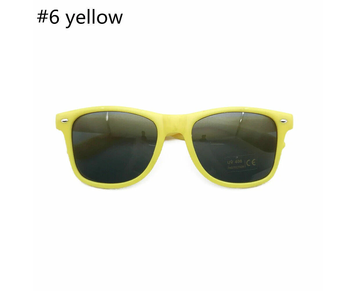 Unisex Adult Sunglasses Plastic Frame Goggles UV sun glass Men Women  Yellow