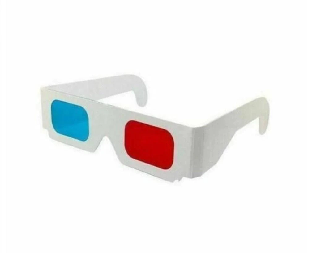 3D Glasses Paper View Anaglyph Red Cyan Red/Blue 3D Glass For Movie - 2 Pcs