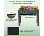 Costway 53L Raised Garden Bed Elevated Planter Box Outdoor Flower Container w/Drainage Hole Coffee