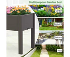 Costway 53L Raised Garden Bed Elevated Planter Box Outdoor Flower Container w/Drainage Hole Coffee