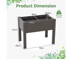 Costway 53L Raised Garden Bed Elevated Planter Box Outdoor Flower Container w/Drainage Hole Coffee