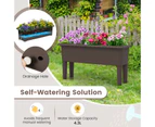 Costway 2 x 29L Raised Garden Beds Elevated Planter Box Outdoor Flower Container w/Drainage Hole Coffee