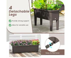 Costway 2 x 29L Raised Garden Beds Elevated Planter Box Outdoor Flower Container w/Drainage Hole Coffee