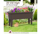 Costway 2 x 29L Raised Garden Beds Elevated Planter Box Outdoor Flower Container w/Drainage Hole Coffee