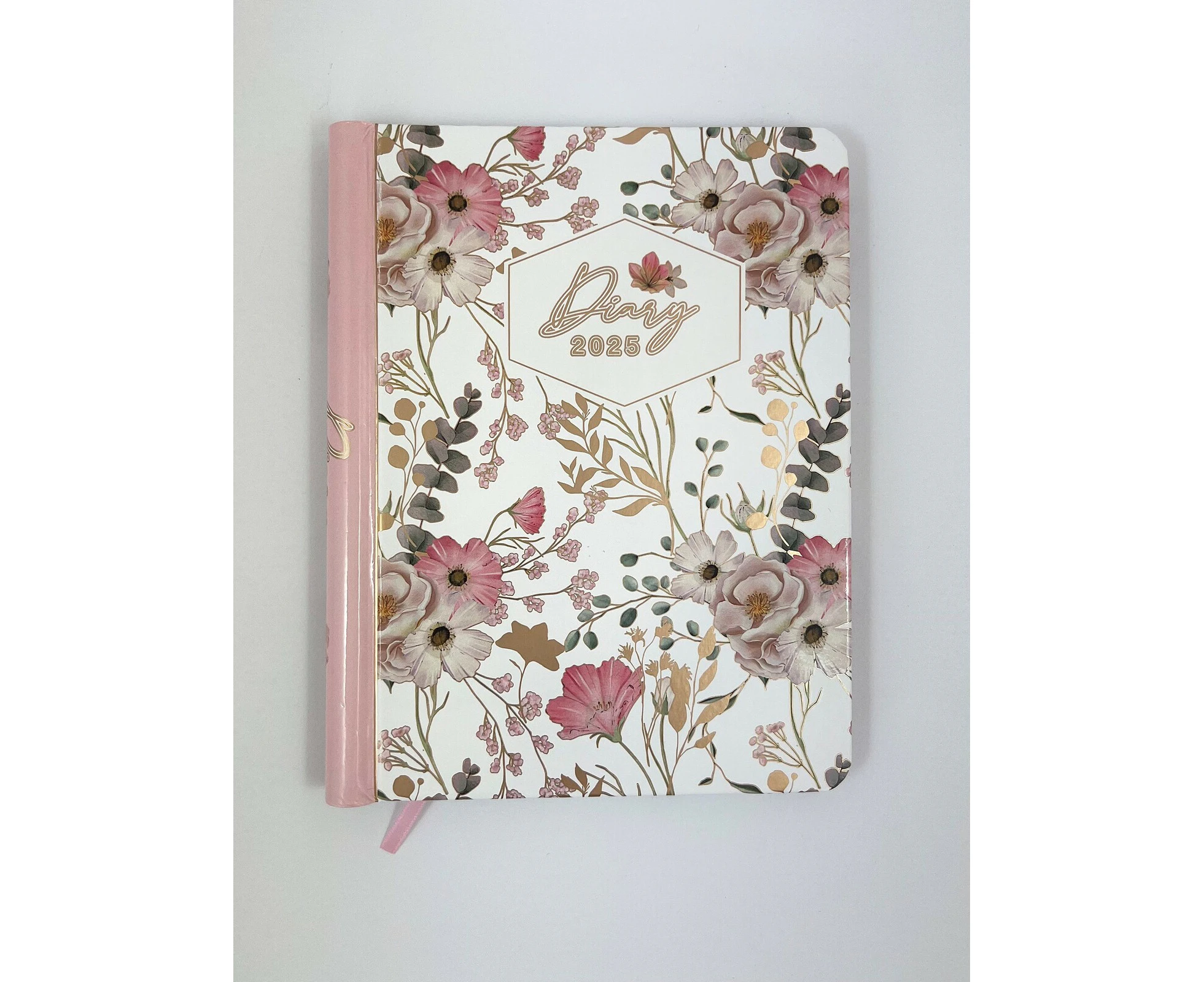 2025 Diary Fashion A5 Week to View Spiral Pink Petals, OzCorp D814