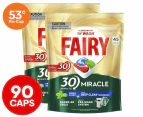 2 x 45pk Fairy 30 Minute Miracle Dishwasher Caps