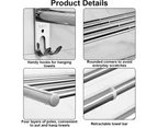 Wall Towel Holder Extensible Towel Holder 43-78cm Towel Shelf Stainless Steel Towel Bar for Kitchen, Bathroom, Hotel, Chrome Lumten