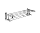 Bathroom Towel Shelf,Stainless Steel Towel Rack Bathroom Shelf Storage Shelf, Wall Mount Towel Holder for Hotel Home