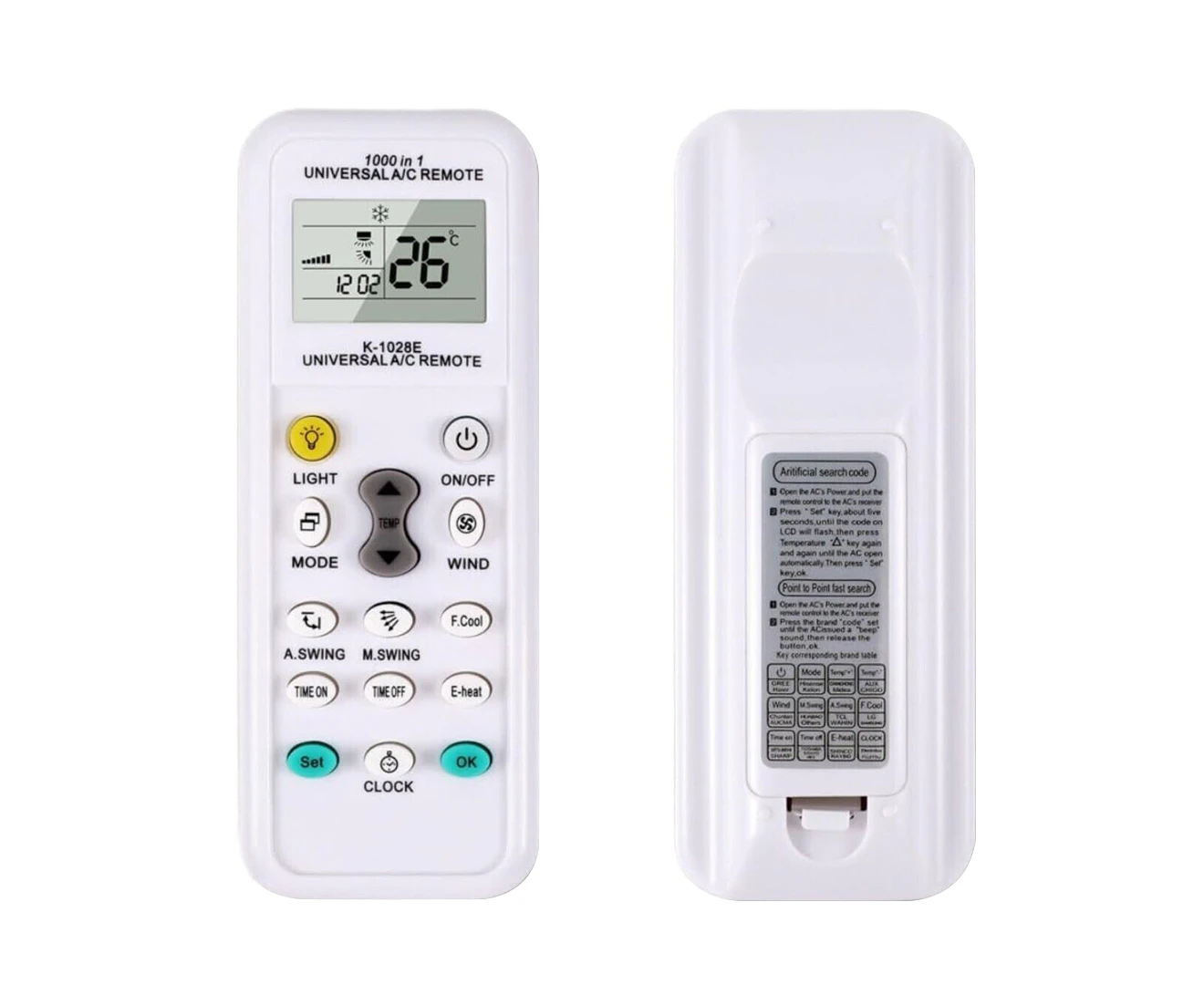 Universal A/C Air Conditioning Remote Control Air Con ALL MAJOR BRANDS LCD DGS-1PCS