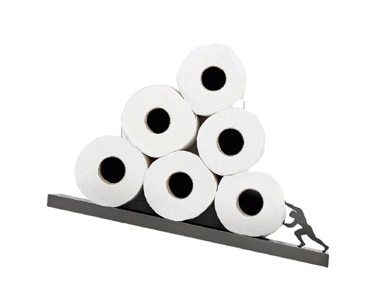 Floating Shelf Toilet Paper Holder Modern Wall Mount Organizer for Rolls Tissues Valentine's Day Gift