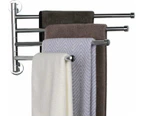 Towel Bar 4 Swing Arms Towel Rack 180° Rotation Rustproof Towel Rail Wall Mounted Swivel Towel Stands Bathroom Kitchen