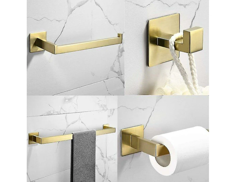 4-piece Setbrushed Gold Finished Bathroom Stainless Steel For Bathroom Kitchen|bath Hardware Sets