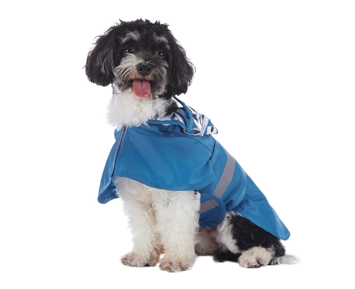 Reflective Dog Raincoat - Adjustable Waterproof Raincoat for Dogs, Lightweight Dog Hooded Slicker Rain Coat Poncho for Small to X- Large Dogs Blue XL