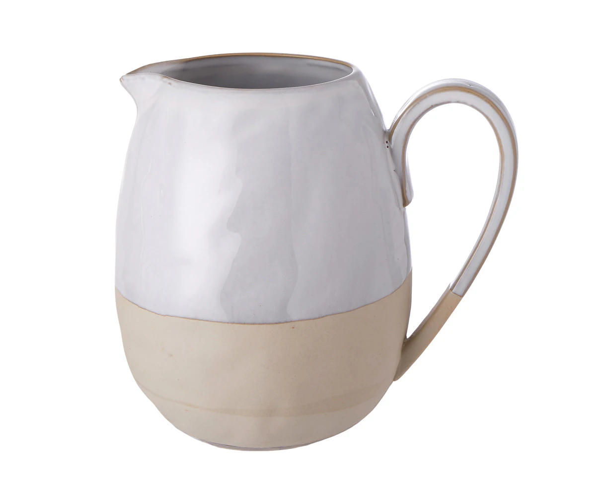 Davis & Waddell Stoneware Jug Water/Juice Pitcher w/ Handle 175cm/1300ml White