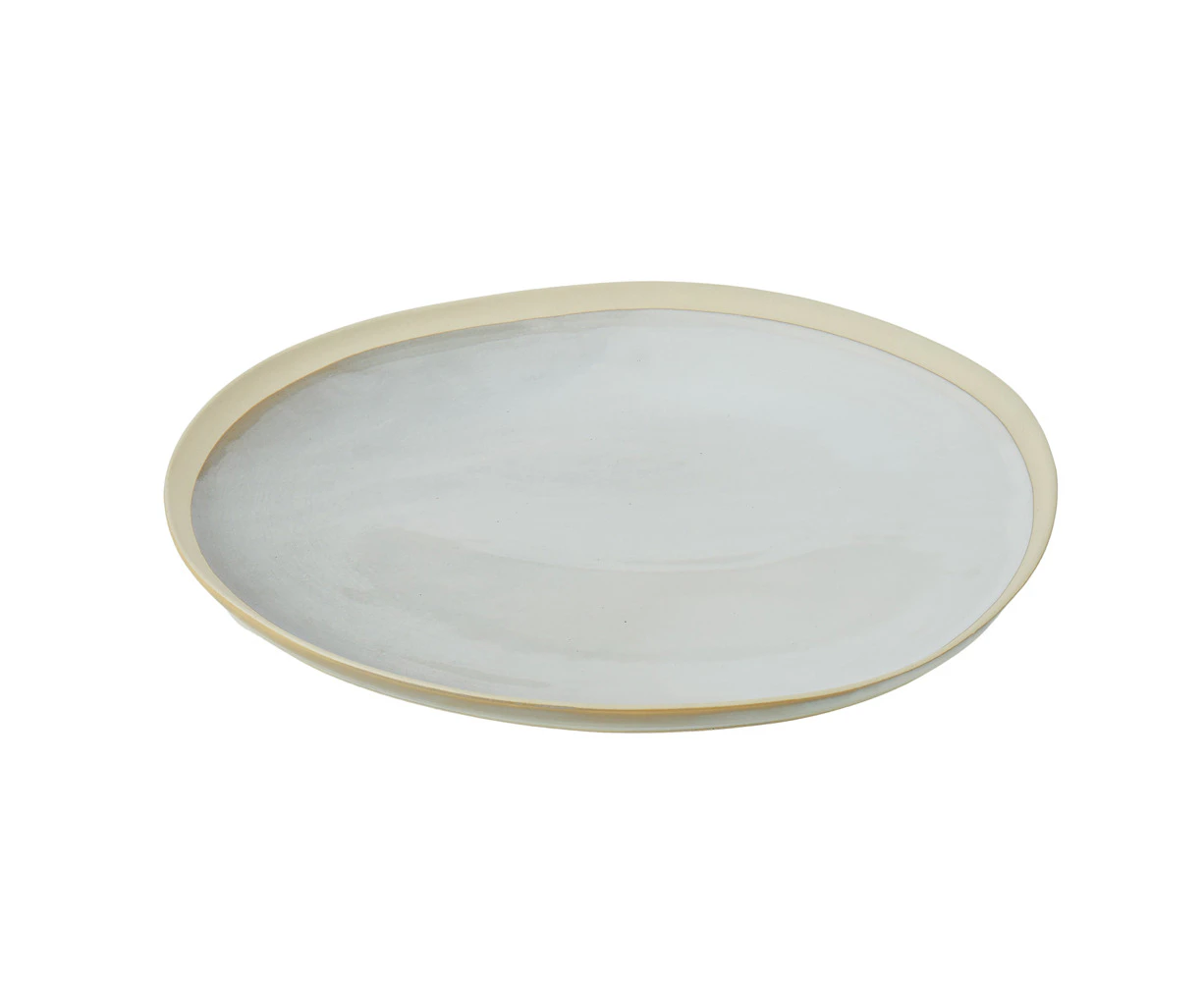 Davis & Waddell Stoneware Cheese/Cracker Round Serving Platter 34x26m White