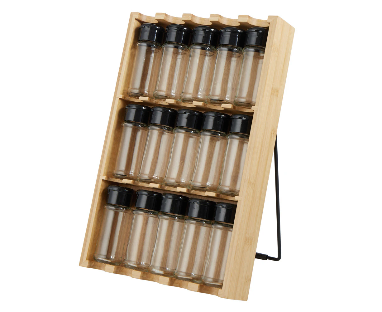 15pc Davis & Waddell Canister Spice Jar w/ Display Rack Holder 37x24cm Natural