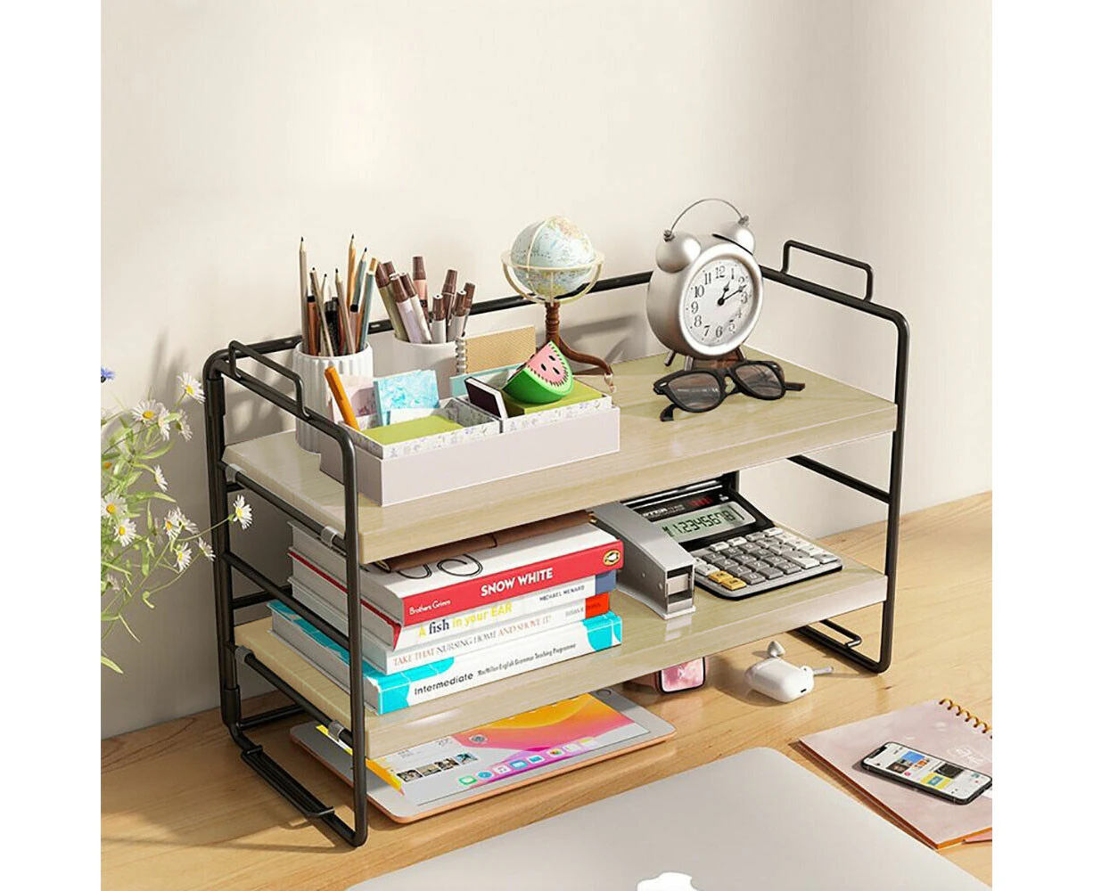 Stackable Desktop Storage Rack Shelf Desk Bookshelf Organizer Table Shelving