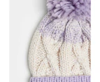 Target Kids Colour Block Cable Knit Beanie - Purple