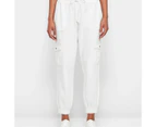 Target Rib Trim Twill Jogger Pants - White