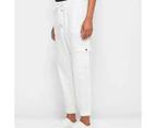 Target Rib Trim Twill Jogger Pants - White