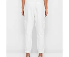 Target Rib Trim Twill Jogger Pants - White