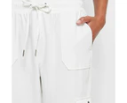 Target Rib Trim Twill Jogger Pants - White