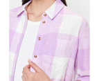 Target Check Flannelette Shirt - Purple