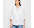 Target Washed Utility Shirt - White