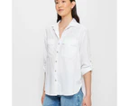 Target Washed Utility Shirt - White