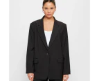 90's Power Shoulder Blazer - Lily Loves - Black