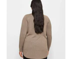 Target Plus Size Curve Hem Knit Jumper - Brown