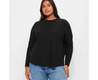 Target Plus Size Textured High Low Top - Black