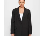 90's Power Shoulder Blazer - Lily Loves - Black