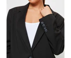 90's Power Shoulder Blazer - Lily Loves - Black