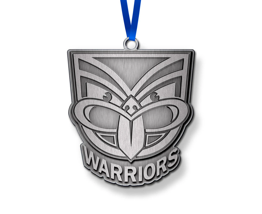 Official NRL New Zealand Warriors 3D Metal Logo Christmas Ornament